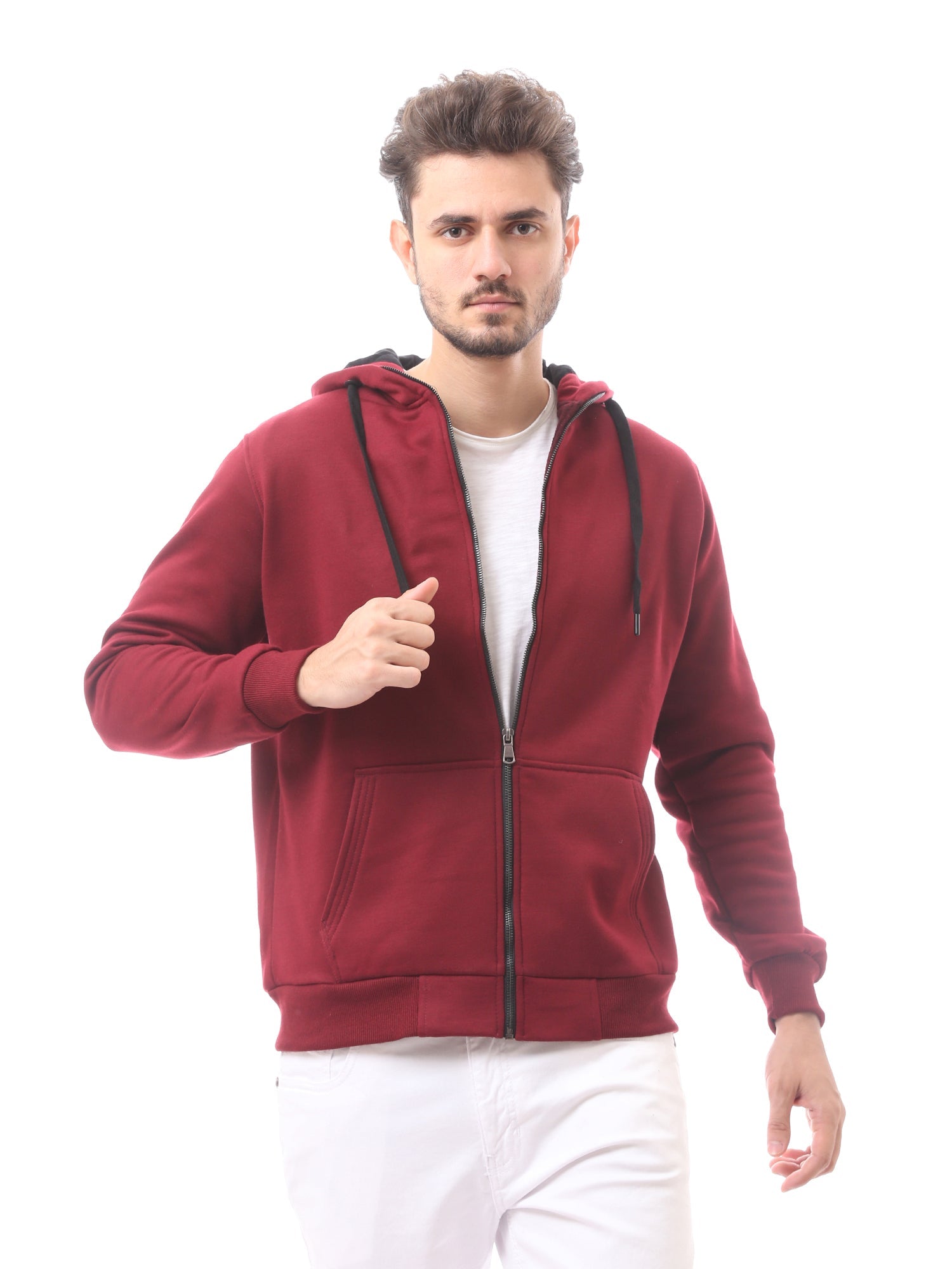 Sweat-shirt pour homme avec fermeture éclair et capuche - SWS24WZPK26741TM1