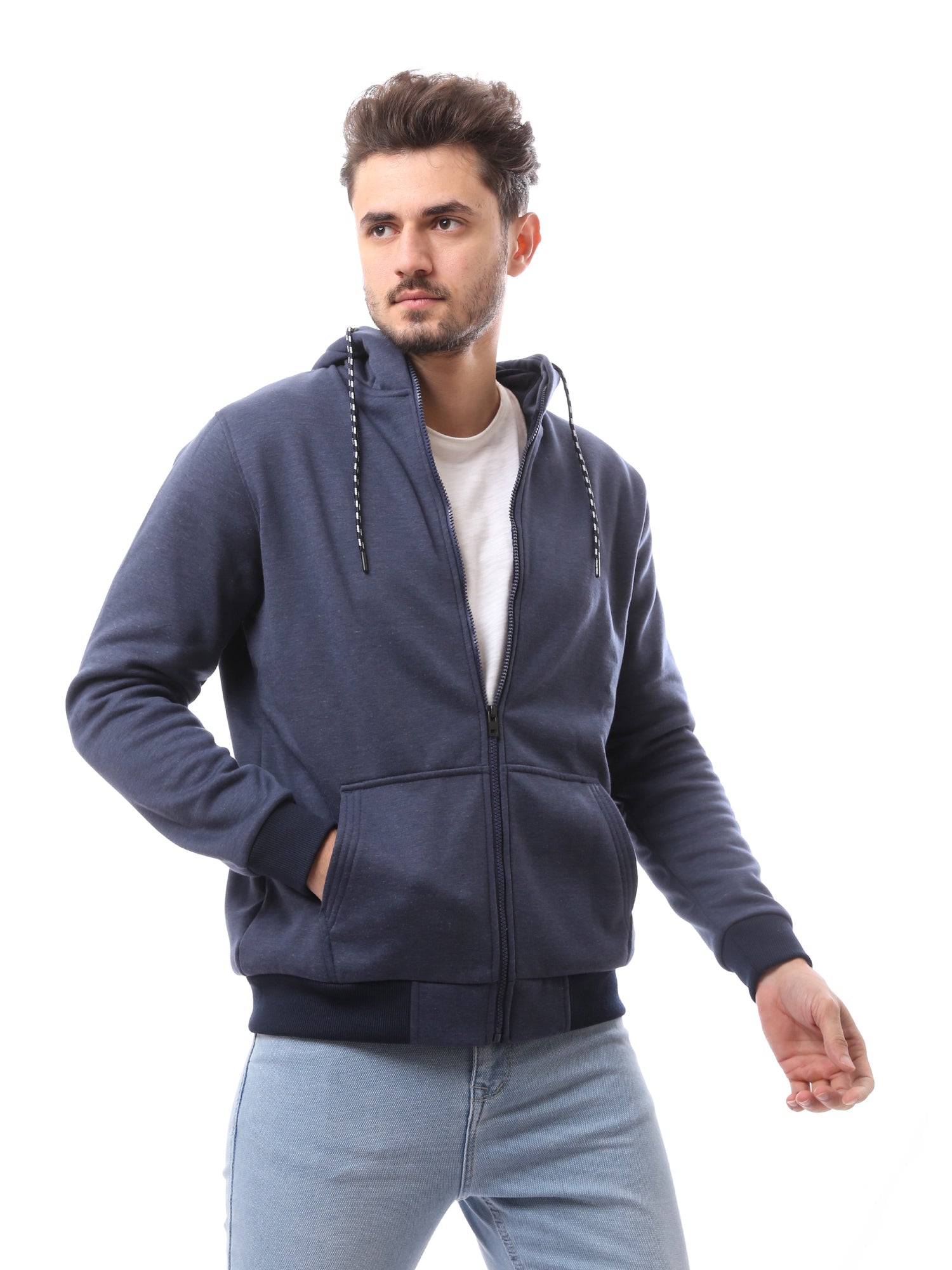 سويت شيرت رجالي بسحاب مع غطاء رأس -SWS24WZPK26741TM1