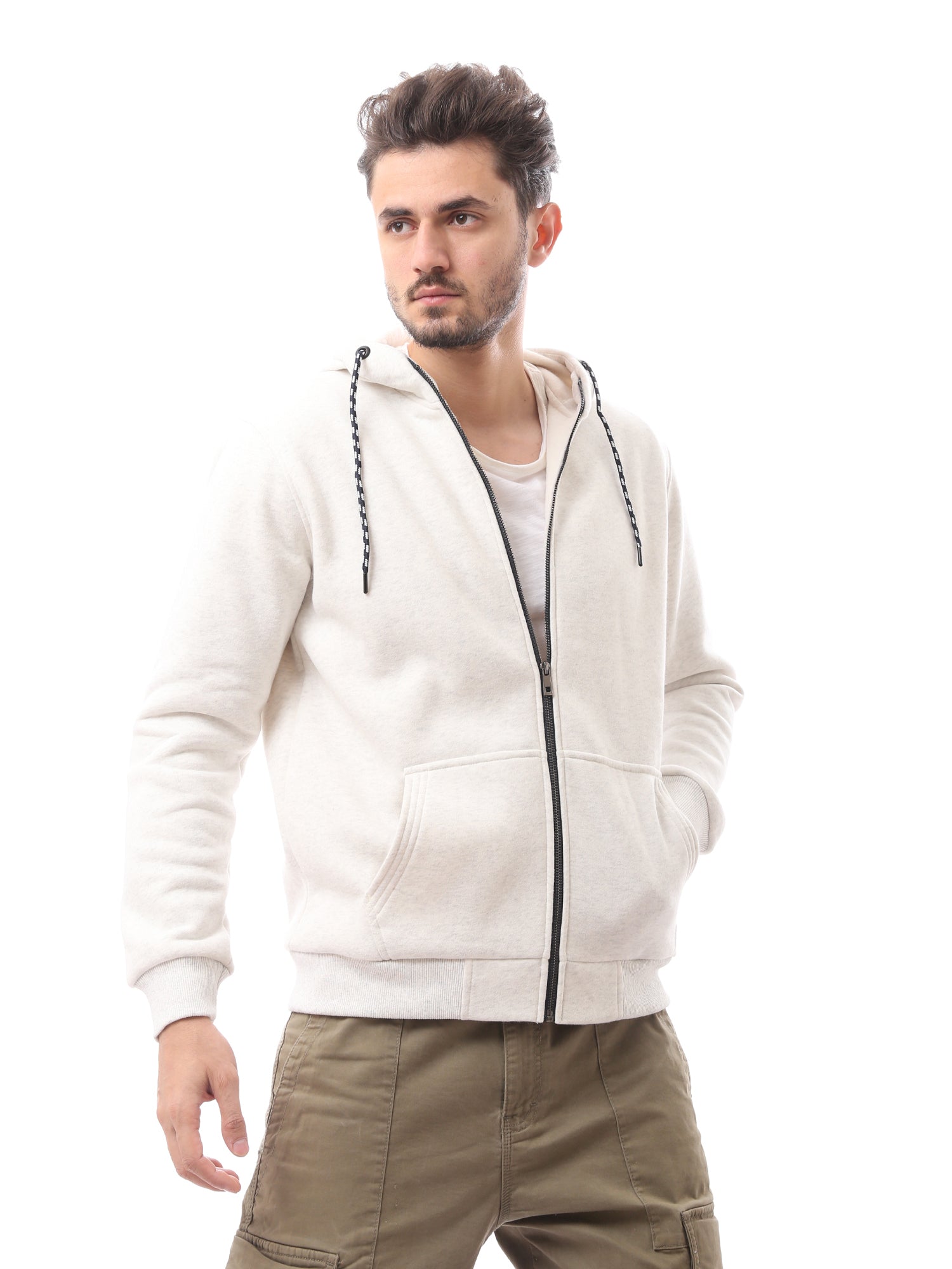 سويت شيرت رجالي بسحاب مع غطاء رأس -SWS24WZPK26741TM1