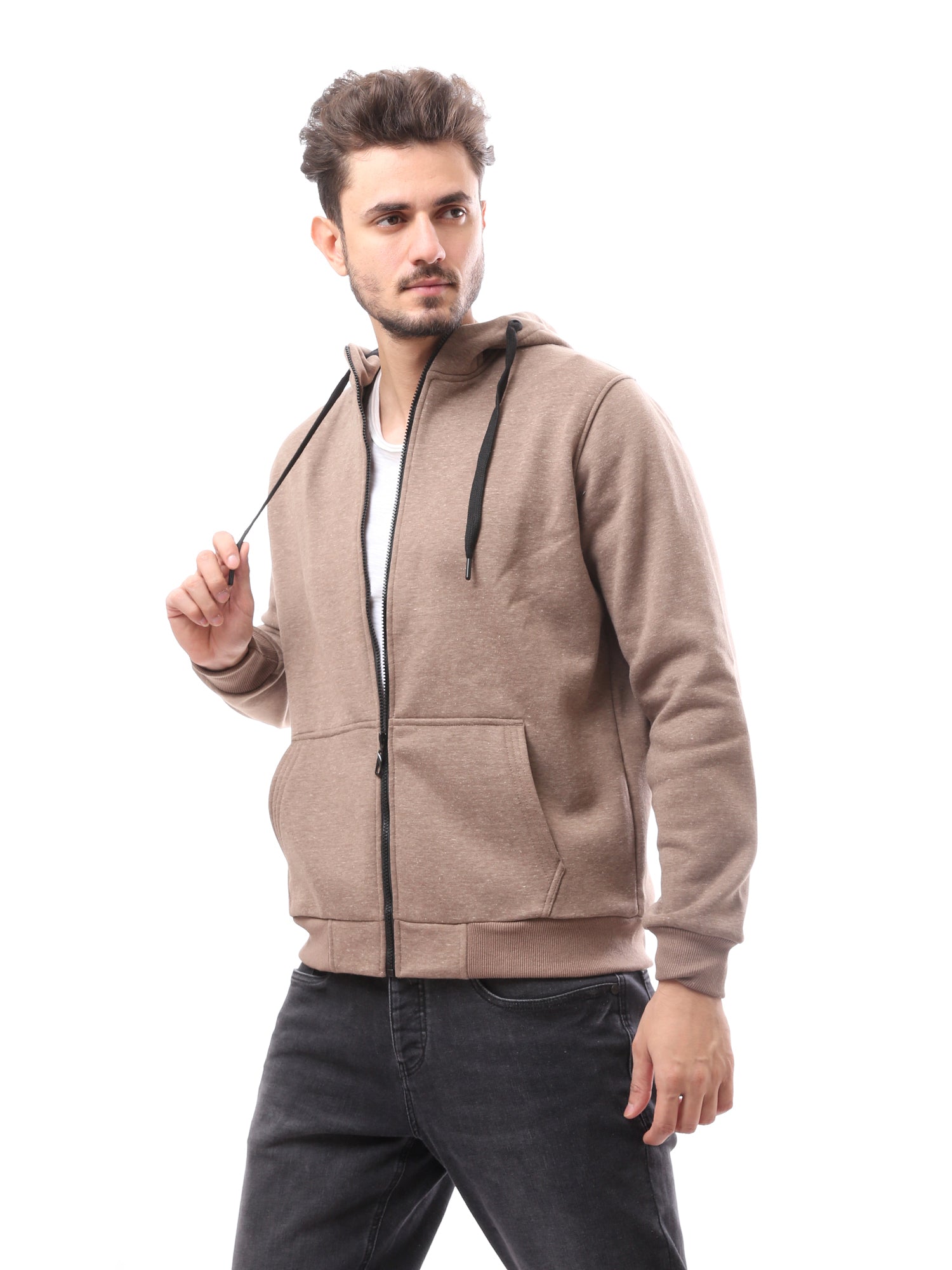 سويت شيرت رجالي بسحاب مع غطاء رأس -SWS24WZPK26741TM1