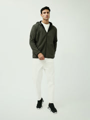 سترة بغطاء للرأس رجالية بتصميم عصري وجيوب جانبية - SWS24WZPS26033TM1