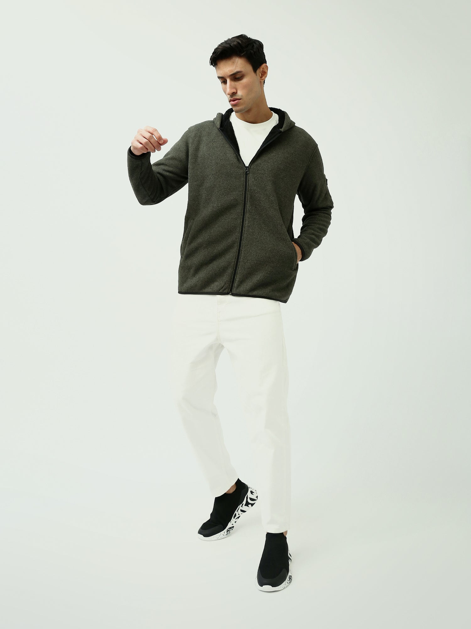 Veste à capuche pour hommes au design moderne avec poches latérales - SWS24WZPS26033TM1