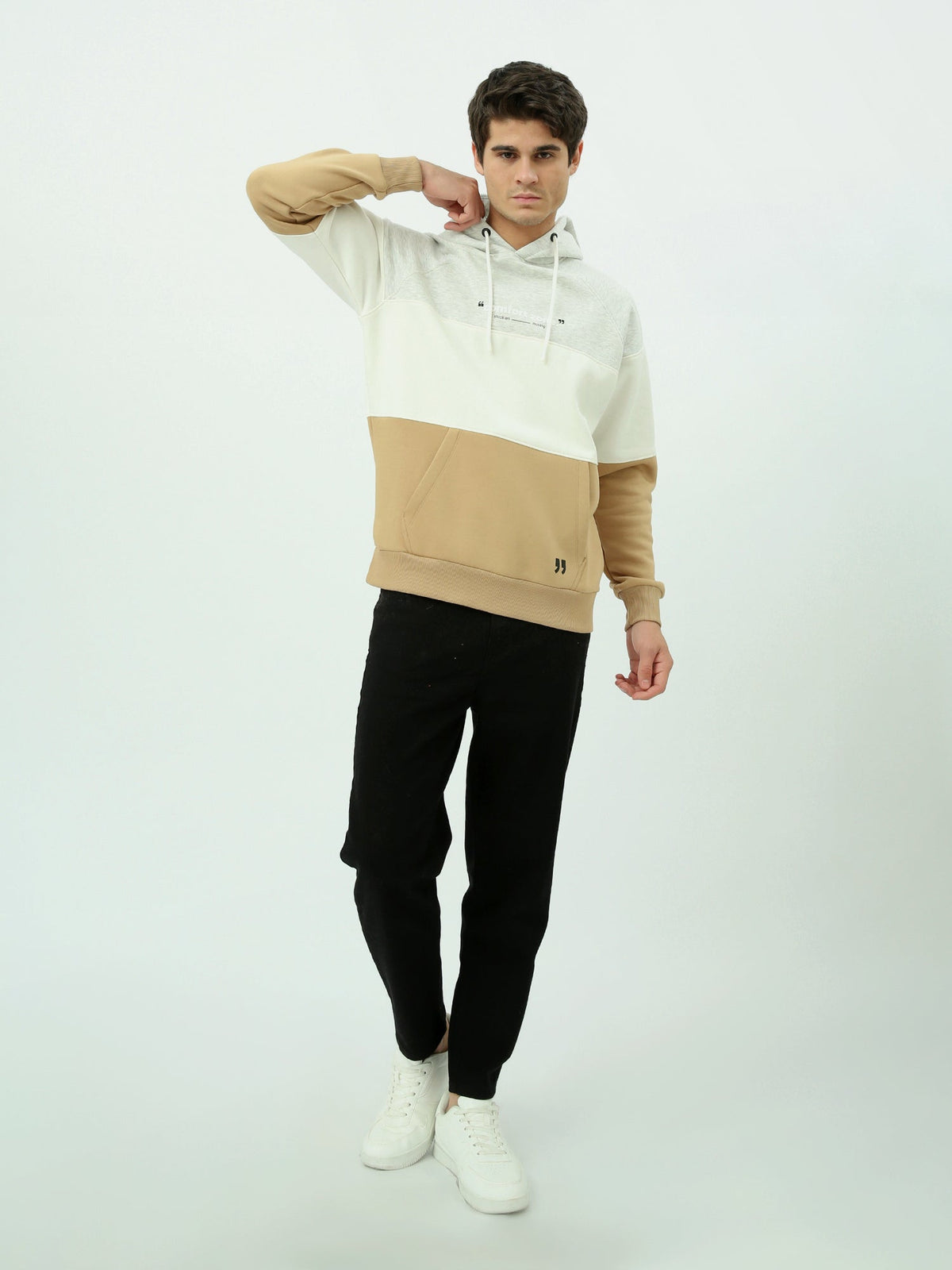 Sweat à capuche homme à blocs contrastés – Style urbain et confort quotidien - SWS25WHCK26282TM1