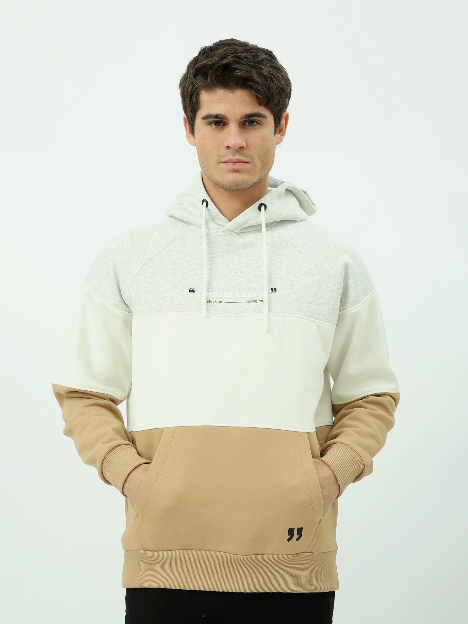 Sweat à capuche homme à blocs contrastés – Style urbain et confort quotidien - SWS25WHCK26282TM1