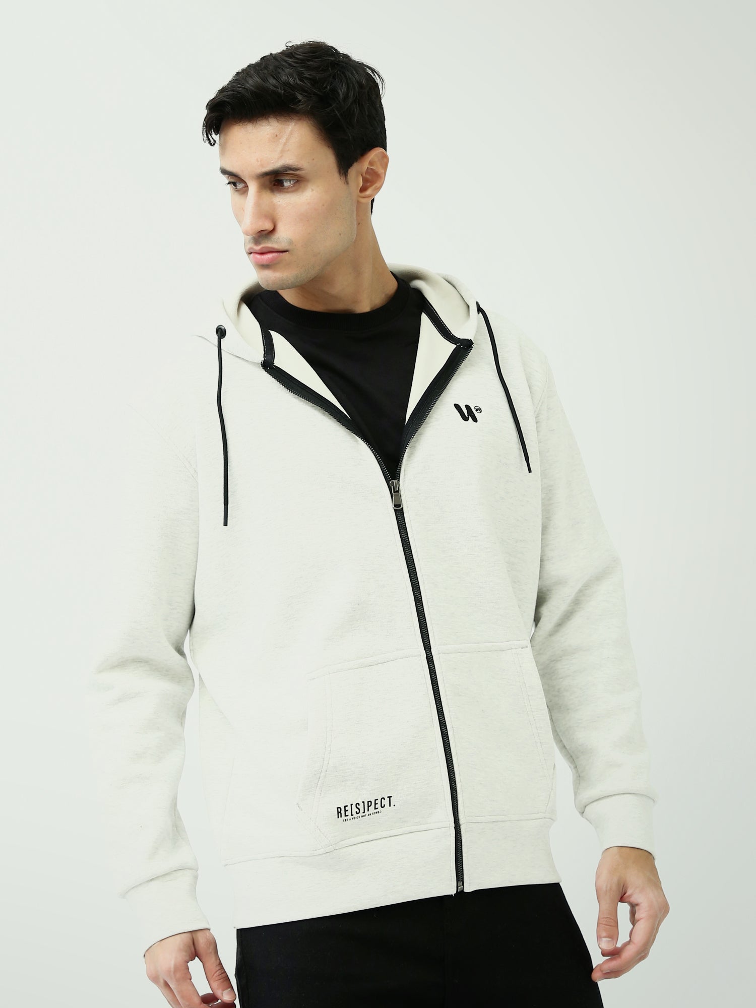 Sweat à Capuche Homme Vert Olive Zippé – Style Casual Urbain - SWS25WHNK26265TM1