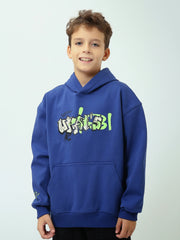 Sweat à capuche garçon avec imprimé graffiti et poche kangourou – SWS25WHNK31528TB1