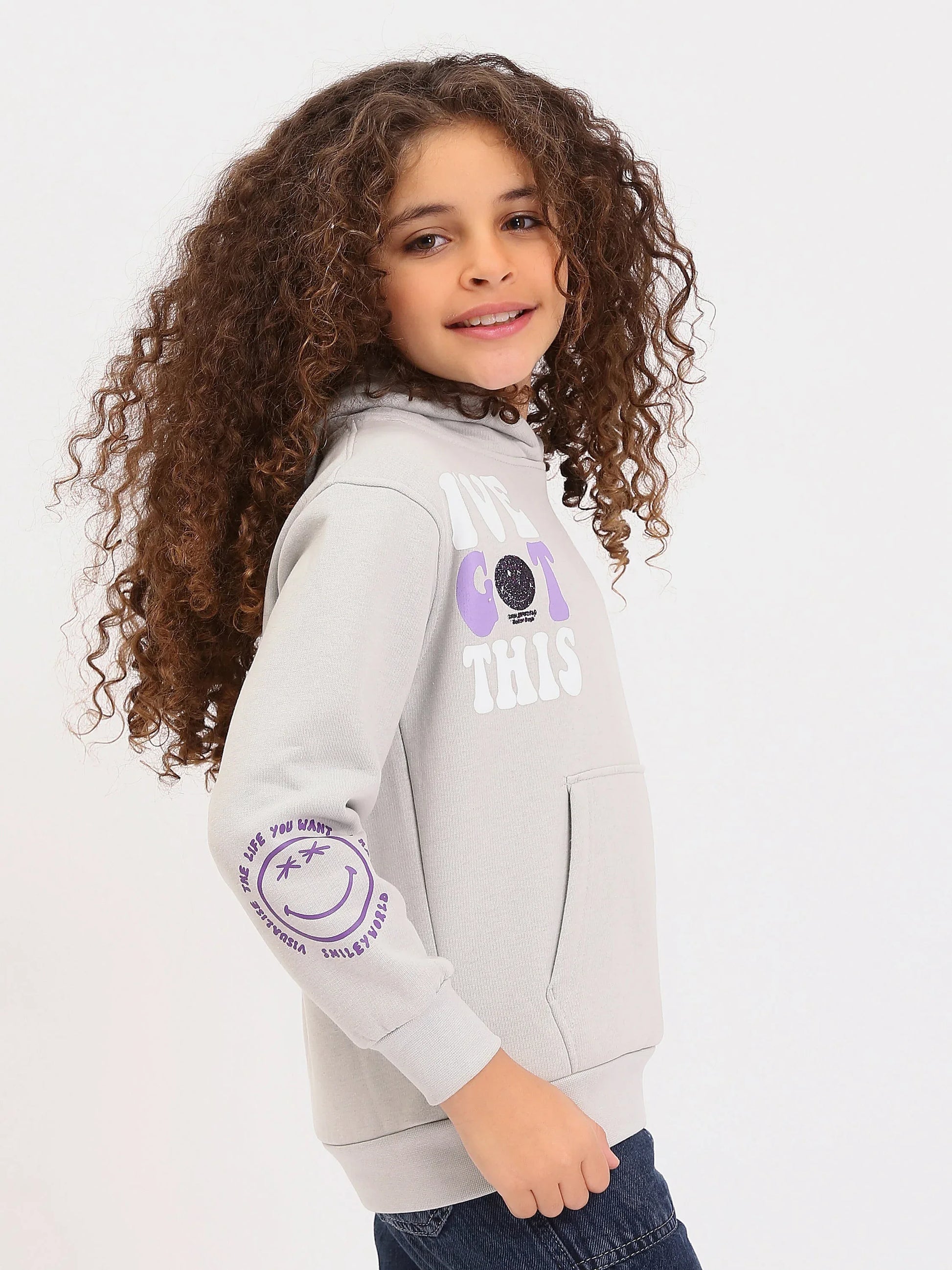Sweat à Capuche Fille "I'VE GOT THIS" - SWS25WHNK71145MG1 - Justyol