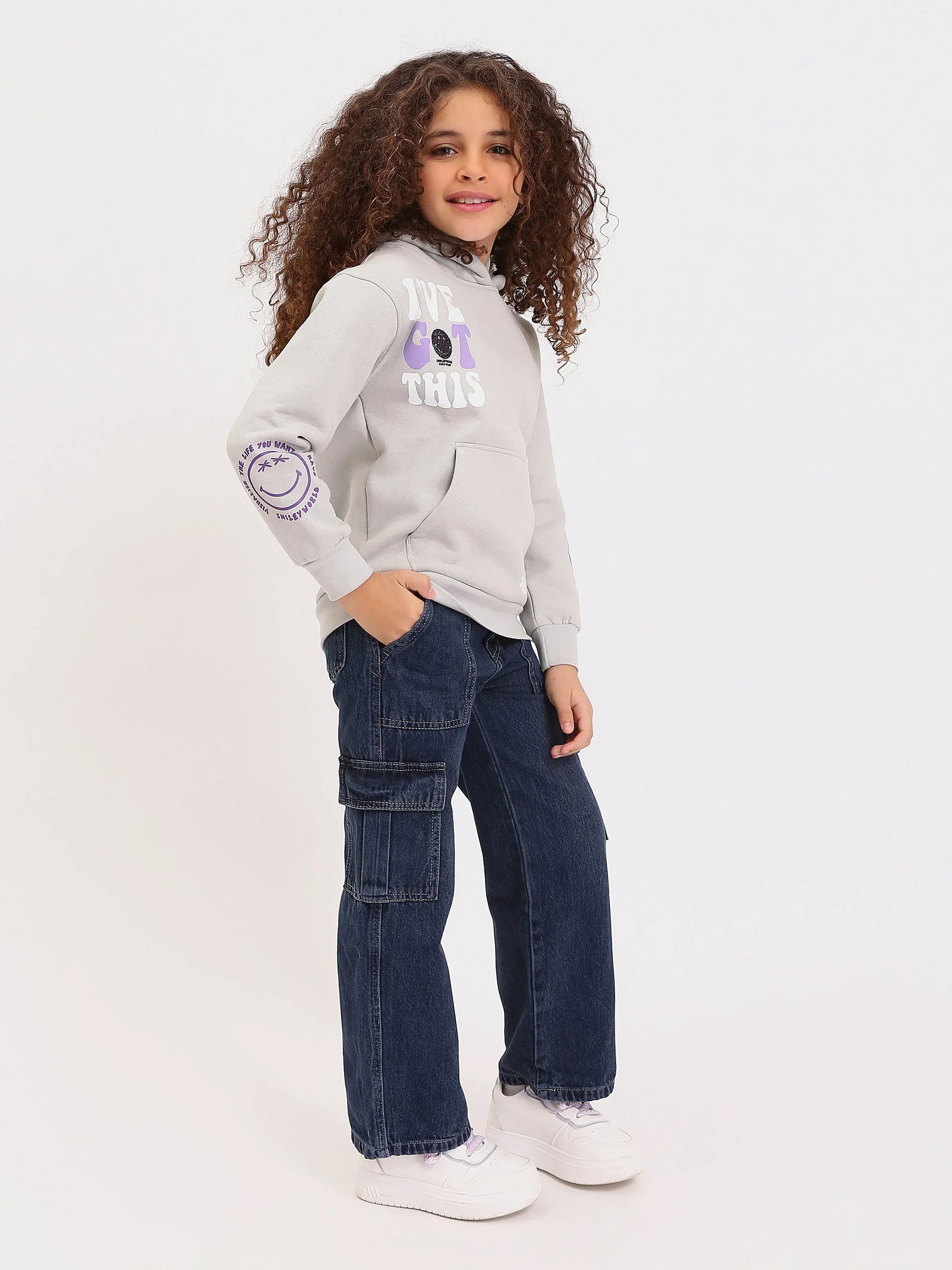 Sweat à Capuche Fille "I'VE GOT THIS" - SWS25WHNK71145MG1 - Justyol