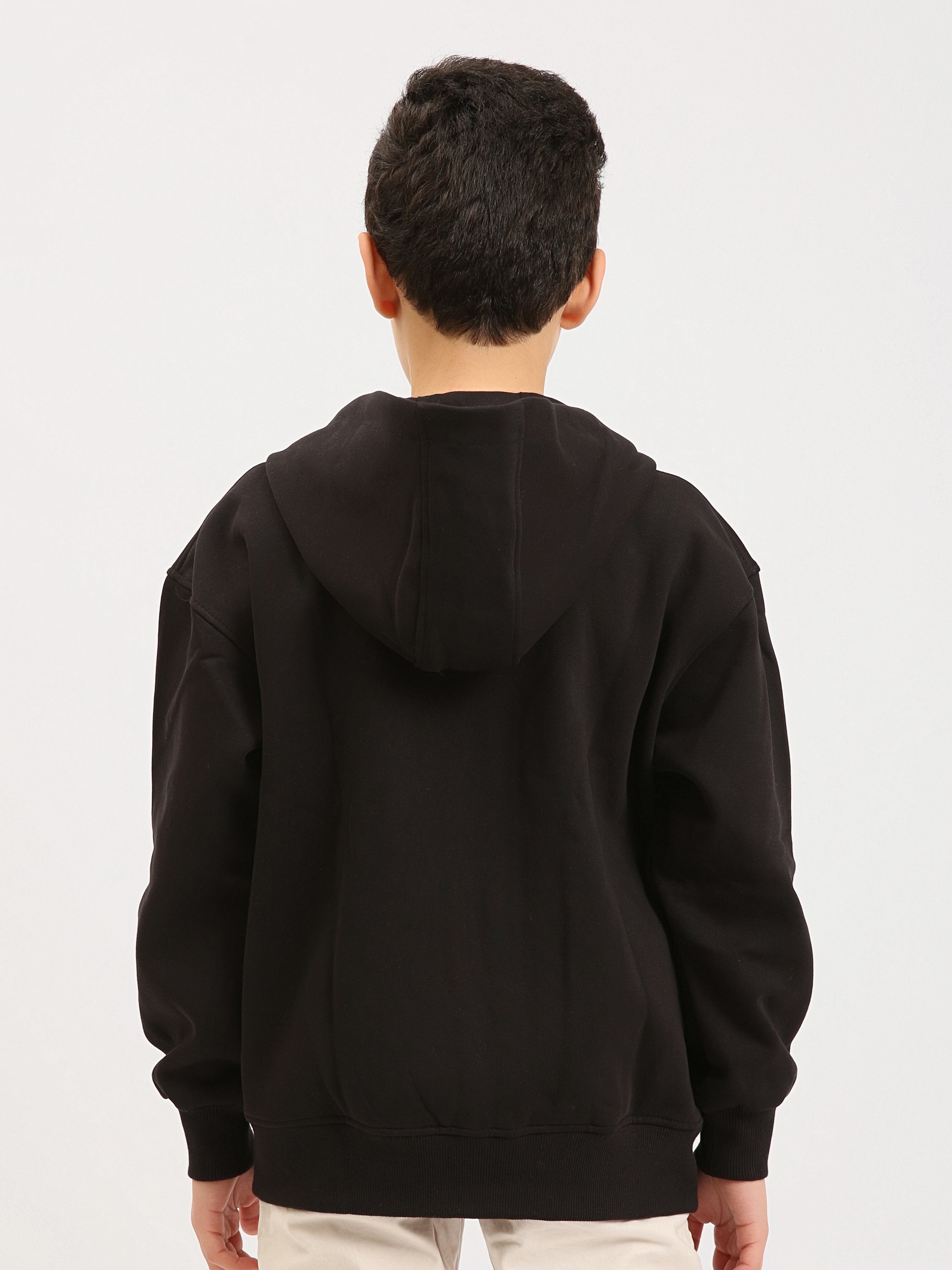 Sweat à Capuche Garçon Zippé avec Poches - SWS25WHNK76068MJ1