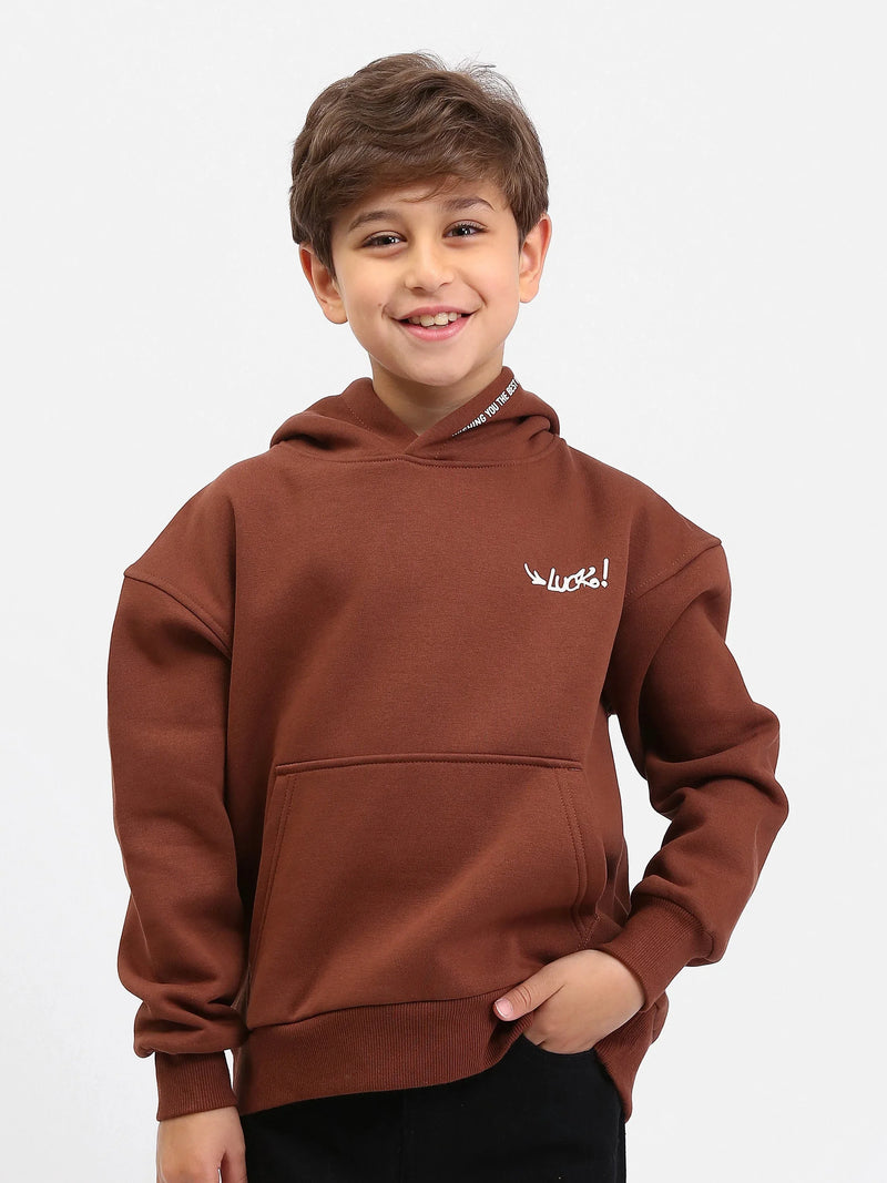 Sweat à capuche ado garçon avec poche kangourou et imprimé Luck – SWS25WHNK76069MJ1