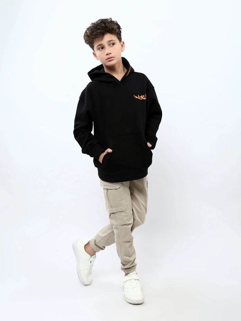 Sweat à capuche ado garçon avec poche kangourou et imprimé Luck – SWS25WHNK76069MJ1