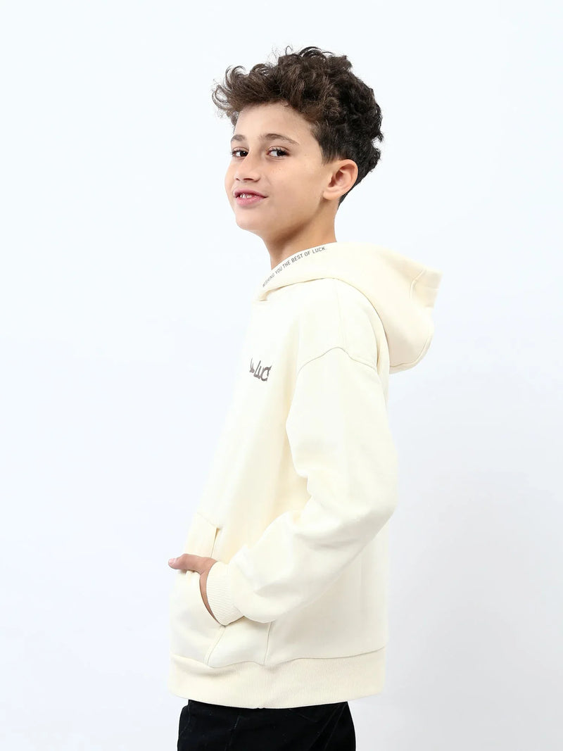 Sweat à capuche ado garçon avec poche kangourou et imprimé Luck – SWS25WHNK76069MJ1