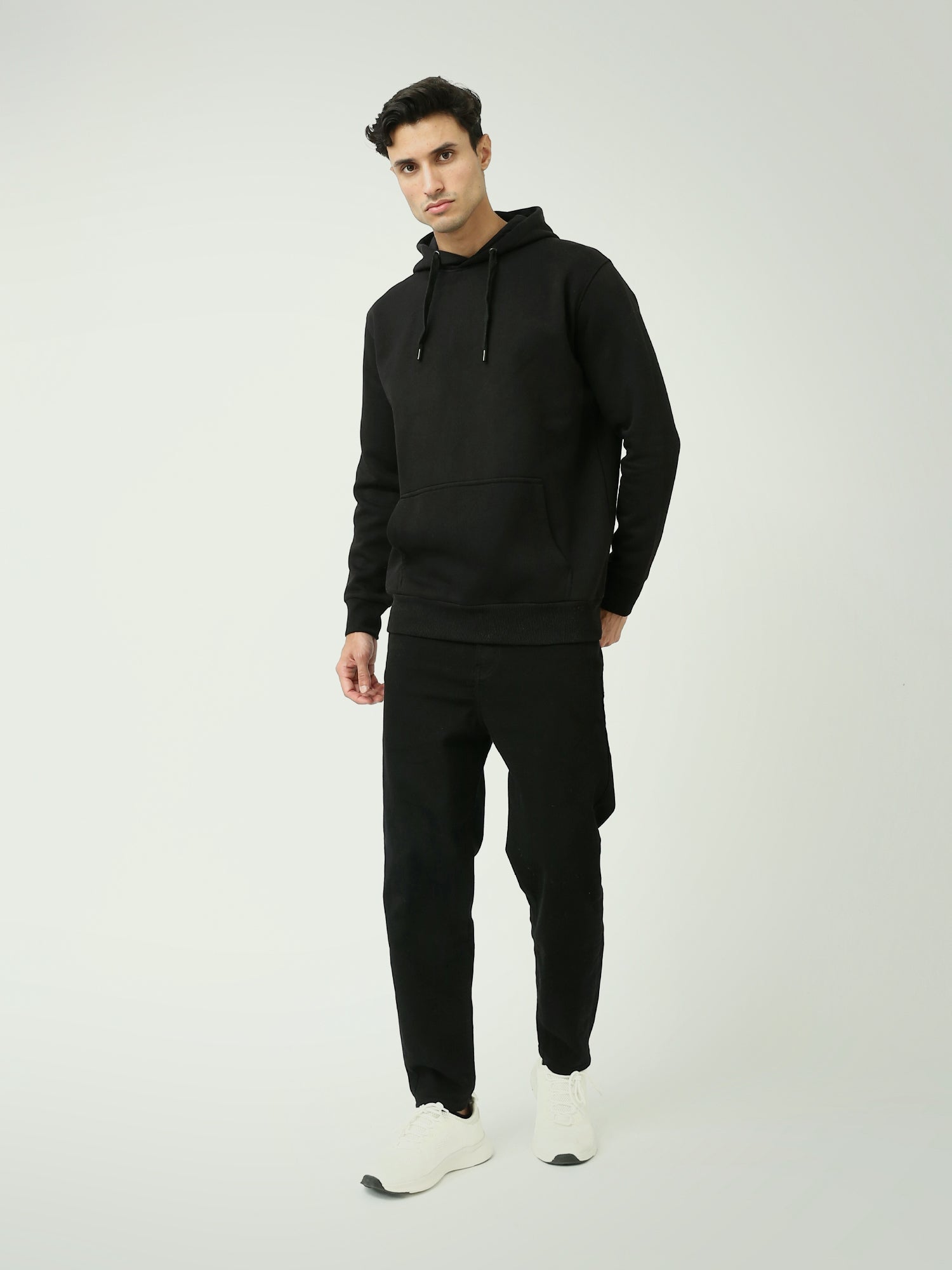 Hoodie homme oversize simple avec capuche et coutures confortables - SWS25WHPK26277TM1
