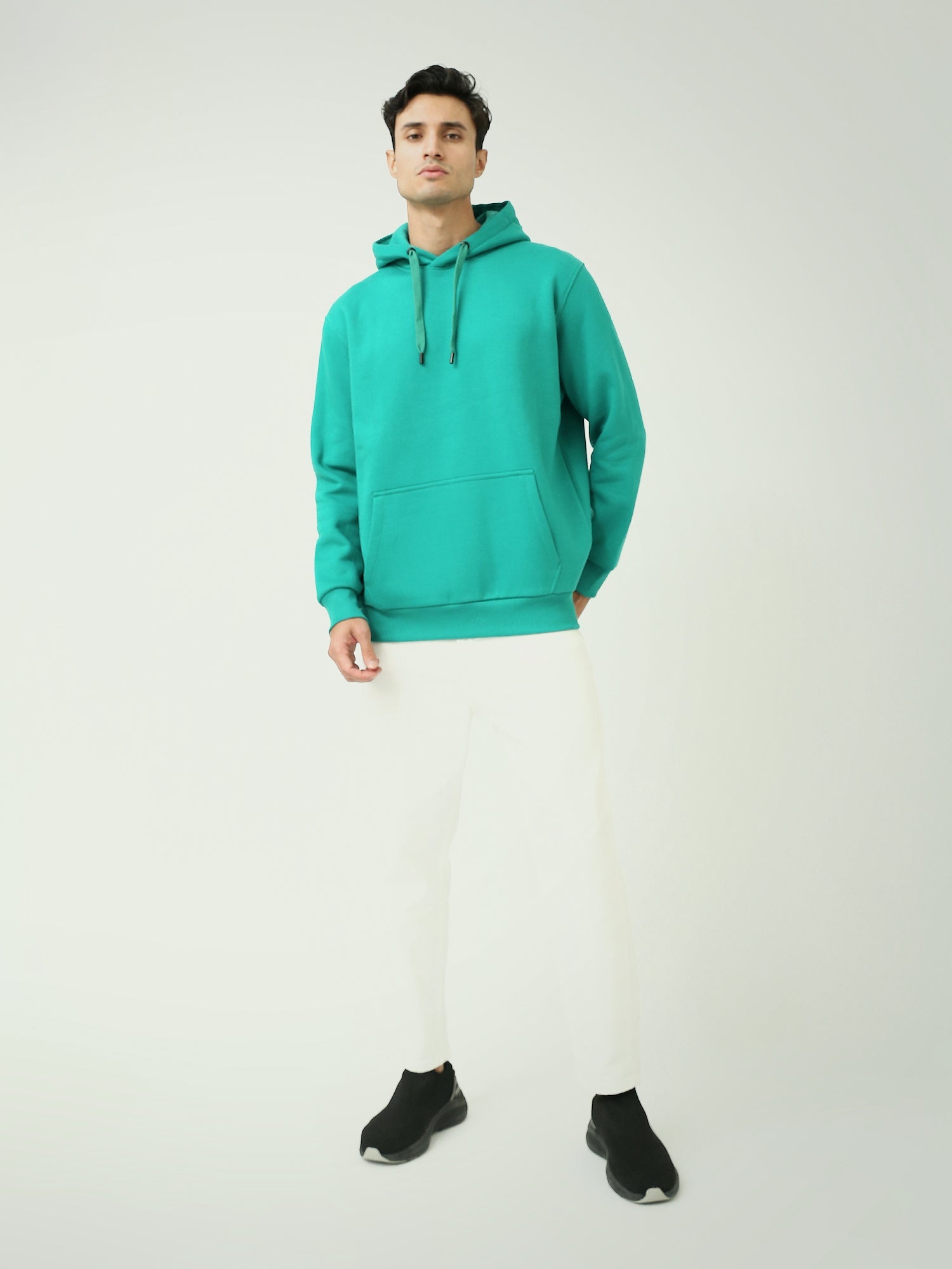 Hoodie homme oversize simple avec capuche et coutures confortables - SWS25WHPK26277TM1