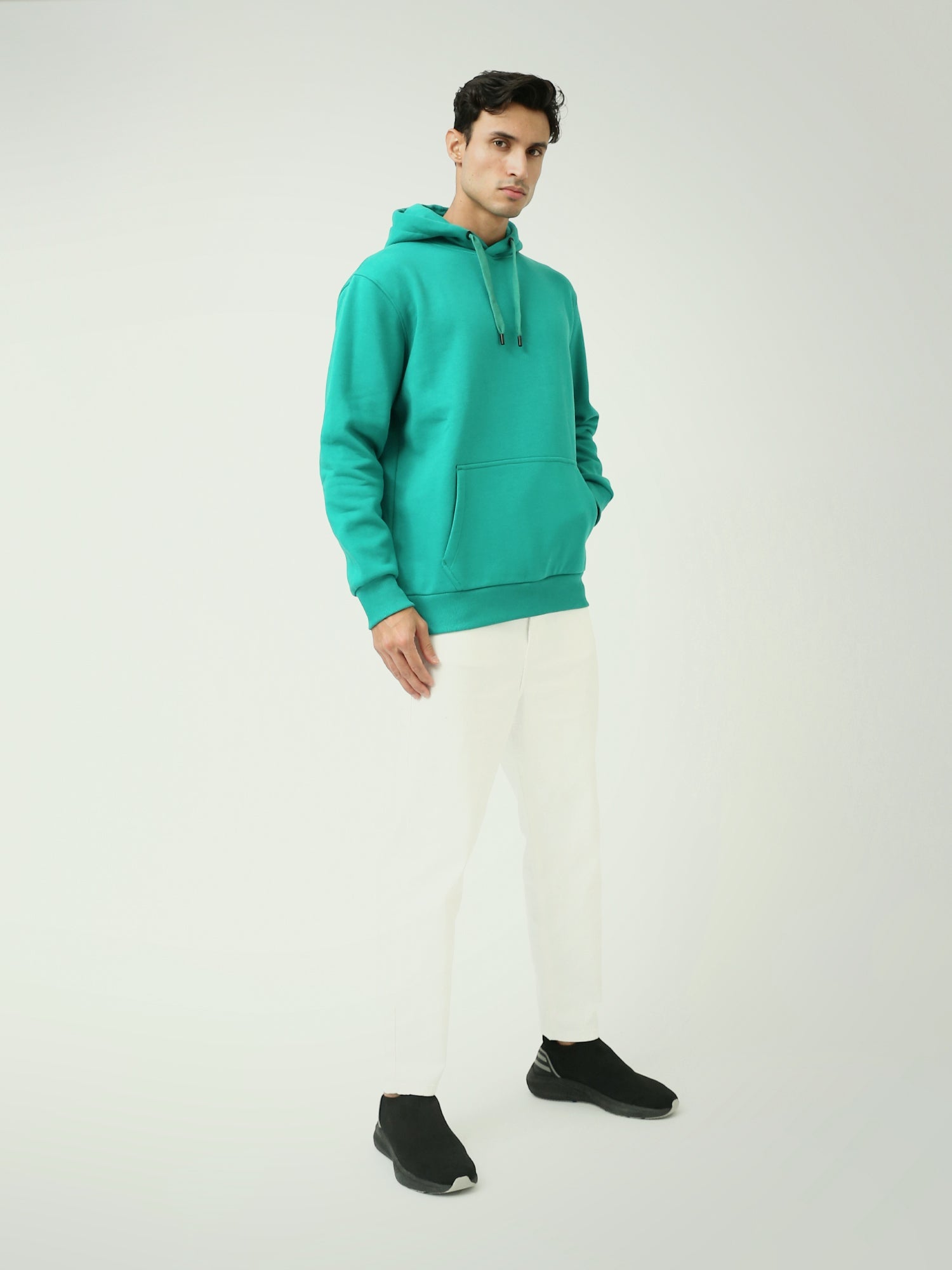 Hoodie homme oversize simple avec capuche et coutures confortables - SWS25WHPK26277TM1