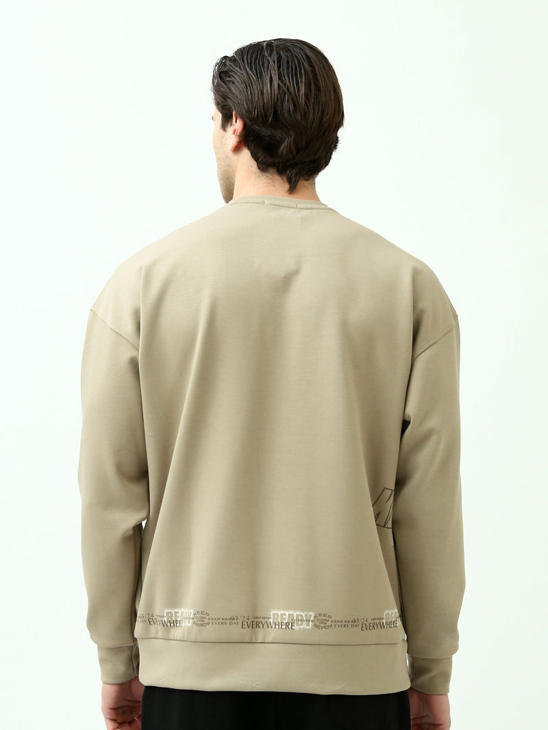 Sweatshirt Homme Oversize à Imprimés Graphiques - SWS25WRNL26250TM1