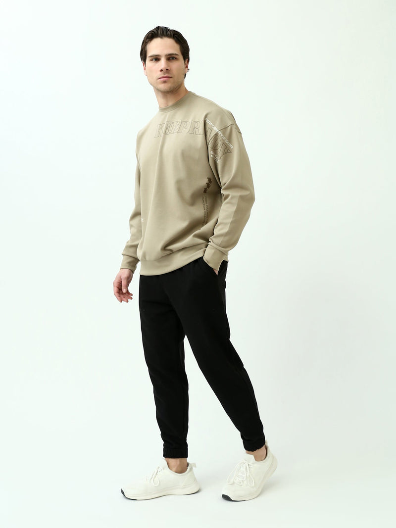Sweatshirt Homme Oversize à Imprimés Graphiques - SWS25WRNL26250TM1