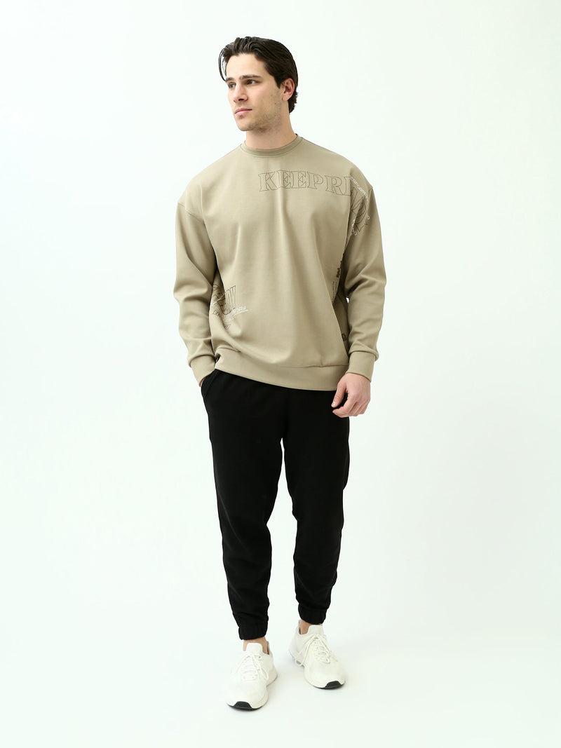 Sweatshirt Homme Oversize à Imprimés Graphiques - SWS25WRNL26250TM1