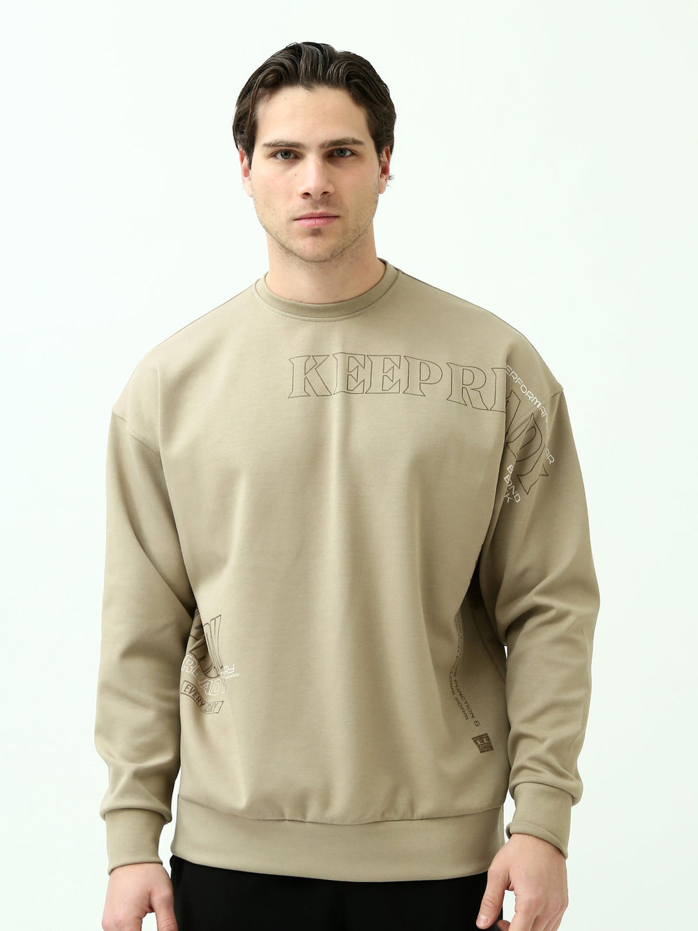 Sweatshirt Homme Oversize à Imprimés Graphiques - SWS25WRNL26250TM1
