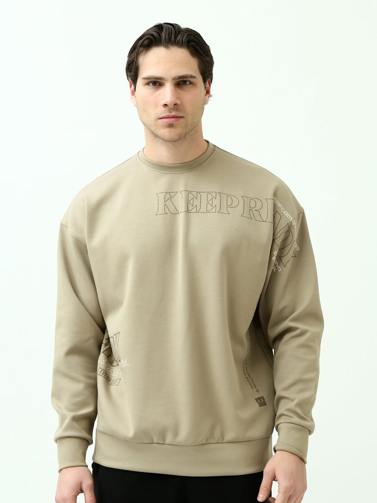 Sweatshirt Homme Oversize à Imprimés Graphiques - SWS25WRNL26250TM1
