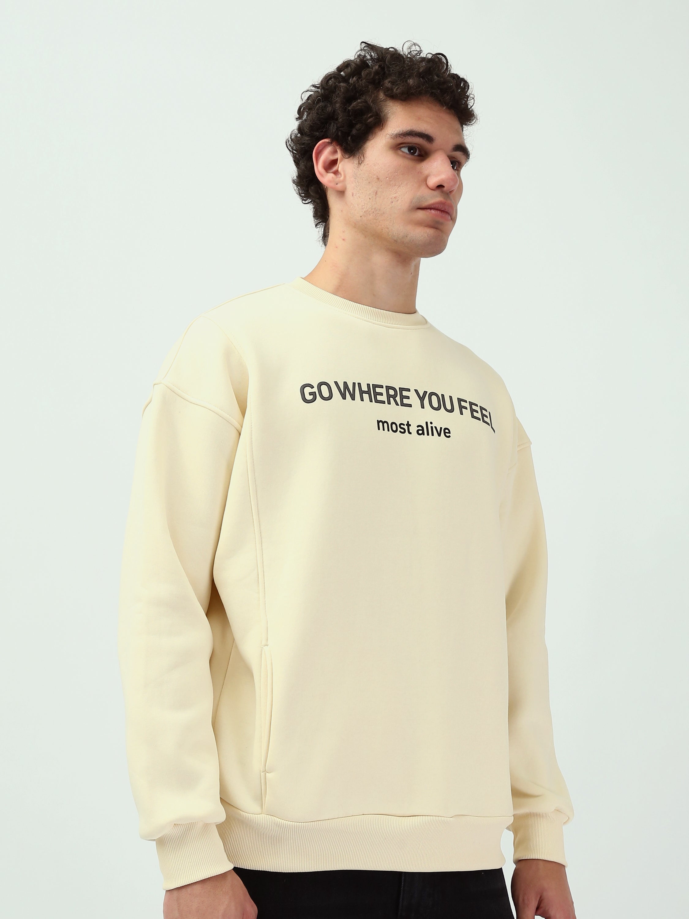 Sweatshirt homme col rond – Style urbain et confort quotidien - SWS25WRNL26365TM1