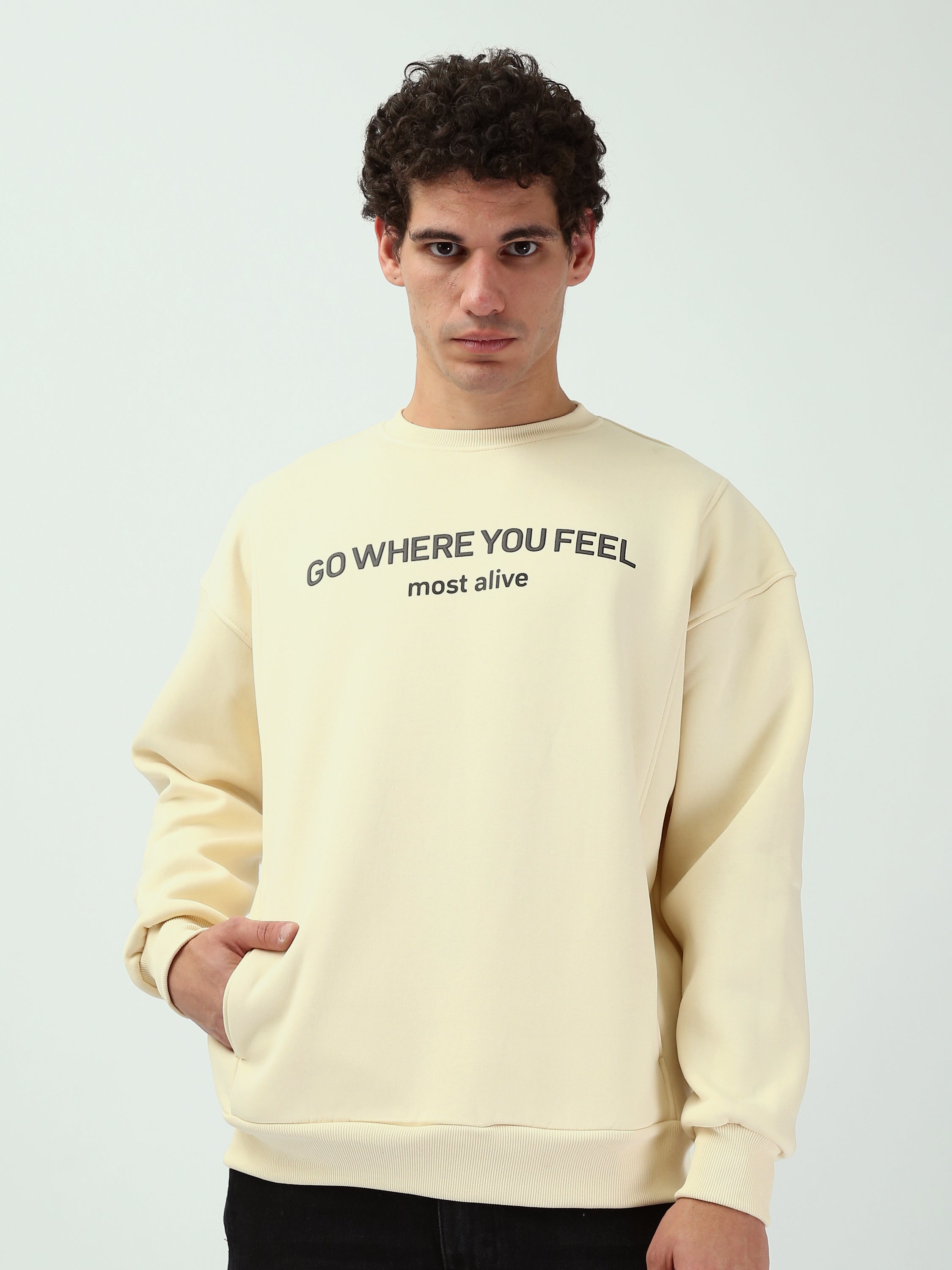 Sweatshirt homme col rond – Style urbain et confort quotidien - SWS25WRNL26365TM1