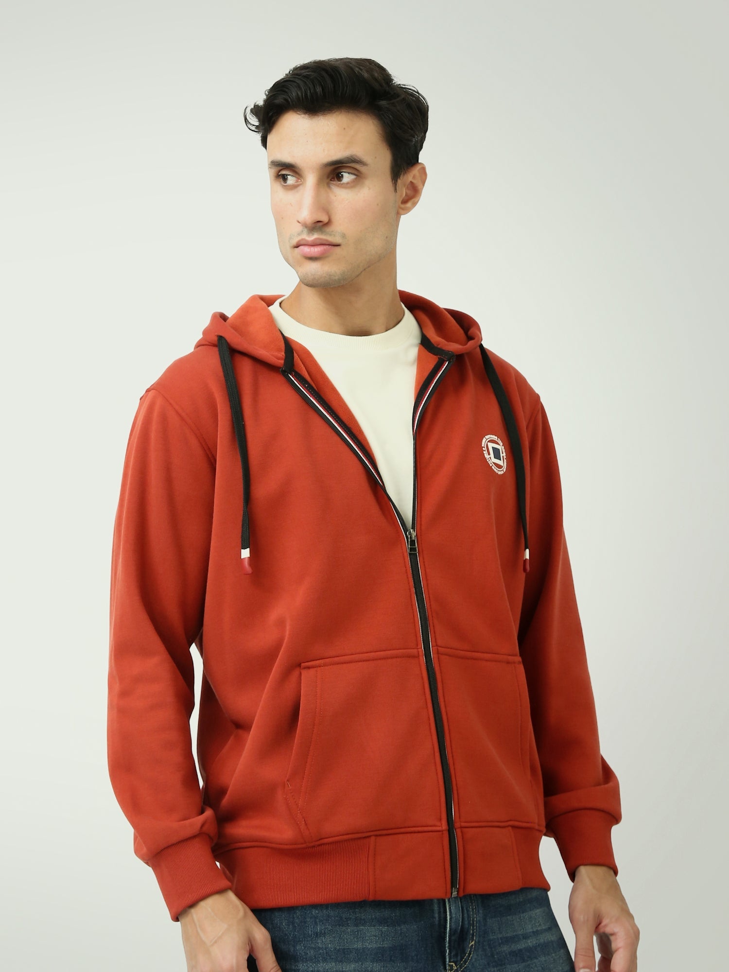 Hoodie homme oversize avec poches, fermeture éclair et capuche - SWS25WZNK26098TM1