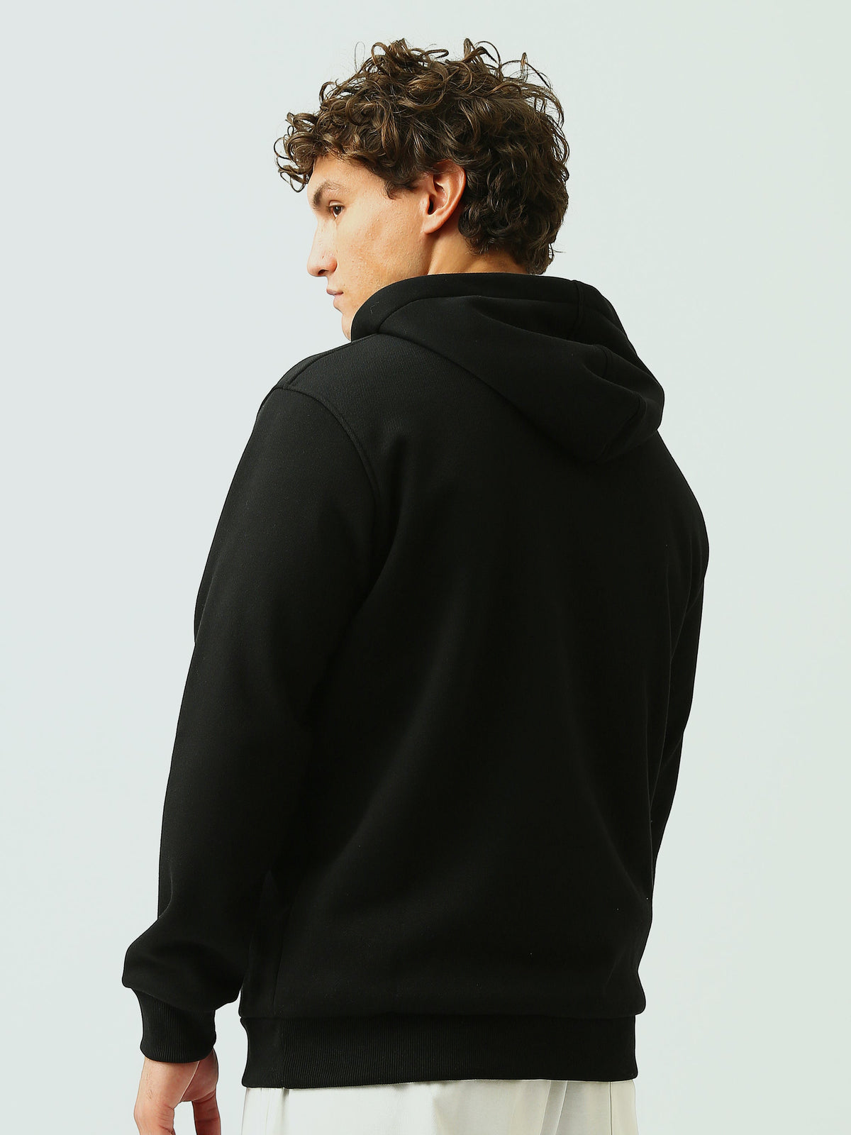 Sweat à Capuche Homme avec Col Zippé et Inscription Brodée - SWS26WHEK26410TM1