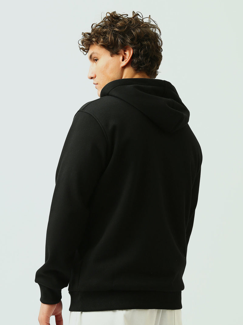 Sweat à Capuche Homme avec Col Zippé et Inscription Brodée - SWS26WHEK26410TM1