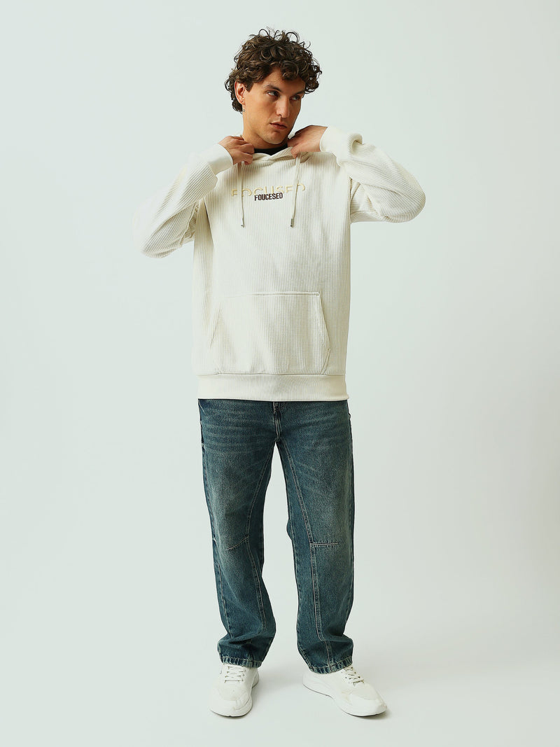 Sweatshirt Homme Oversize à Capuche et Broderie Focused - SWS26WHEK26413TM1