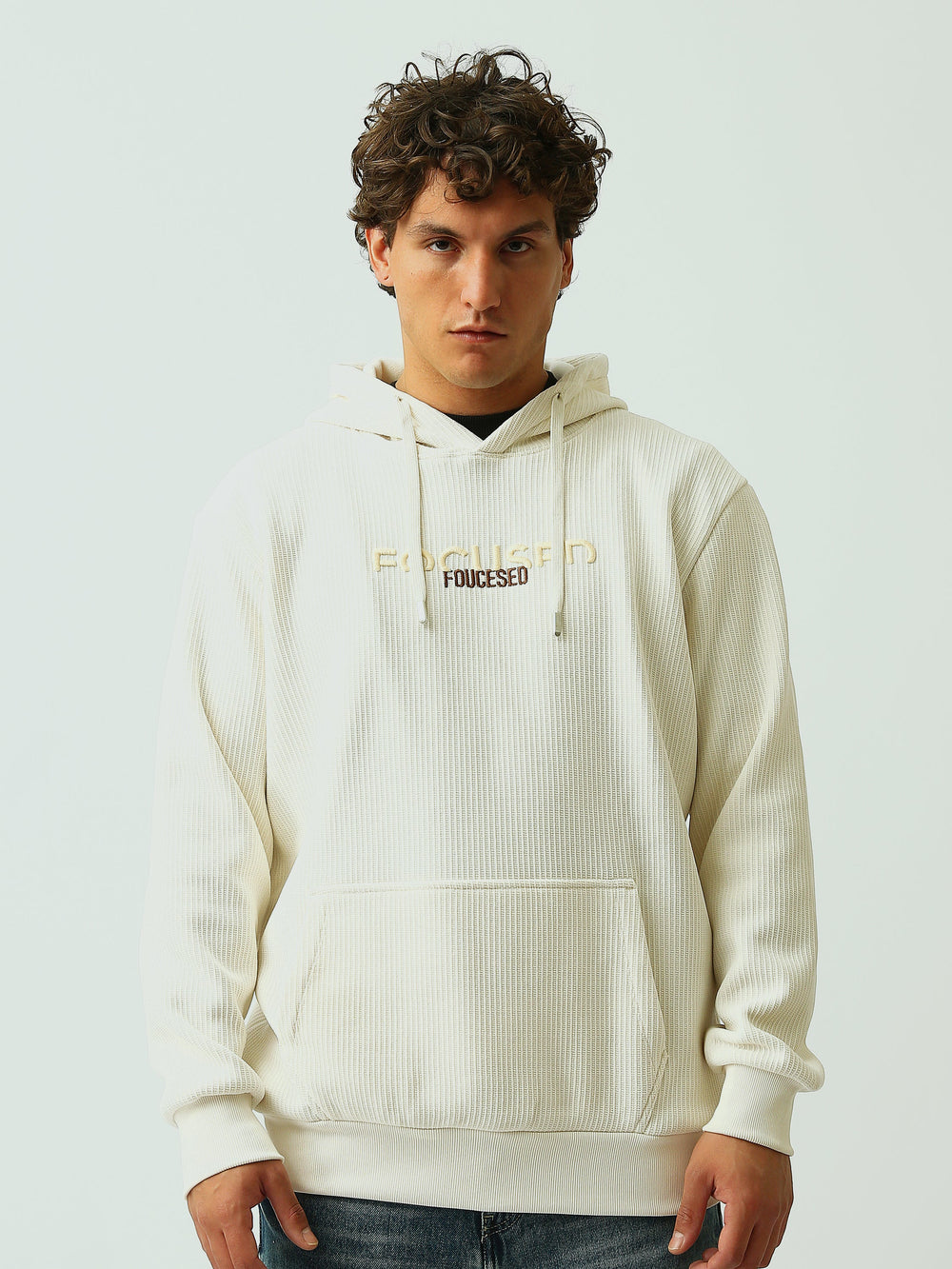 Sweatshirt Homme Oversize à Capuche et Broderie Focused - SWS26WHEK26413TM1