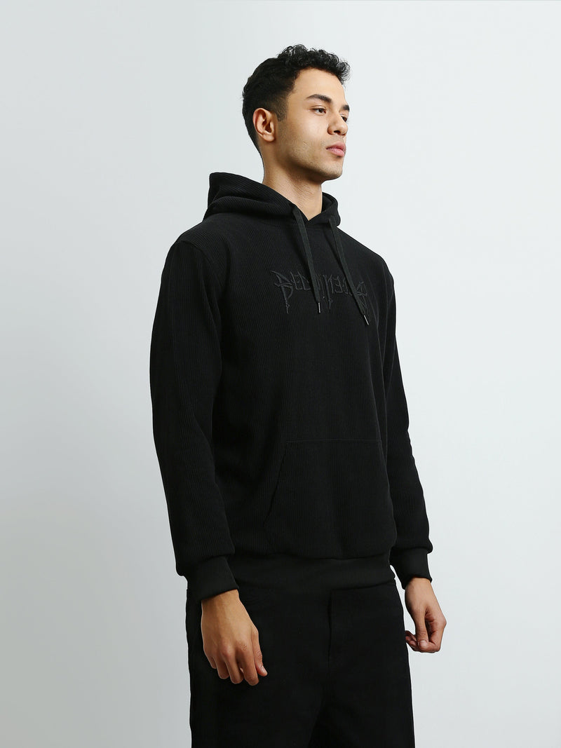 Sweat à Capuche Homme en Maille Côtelée avec Broderie - SWS26WHEK26532TM1