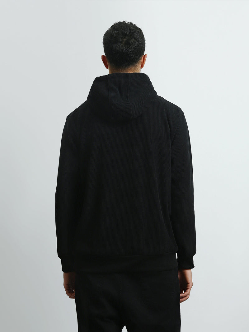 Sweat à Capuche Homme en Maille Côtelée avec Broderie - SWS26WHEK26532TM1