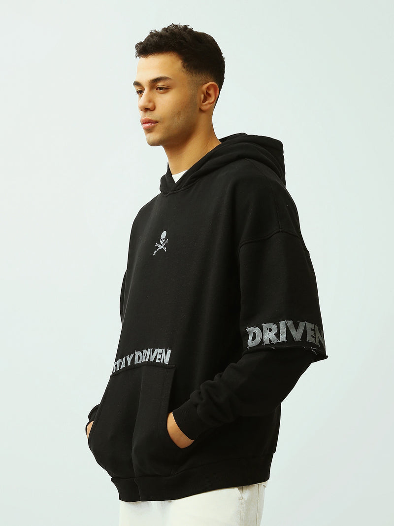 Sweat à Capuche Homme Oversize avec Imprimé Graphique Streetwear - SWS26WHNK26367TM1