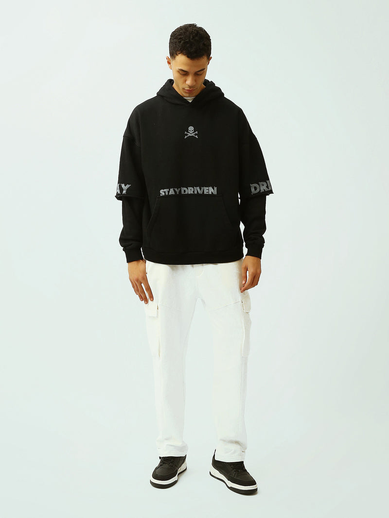 Sweat à Capuche Homme Oversize avec Imprimé Graphique Streetwear - SWS26WHNK26367TM1