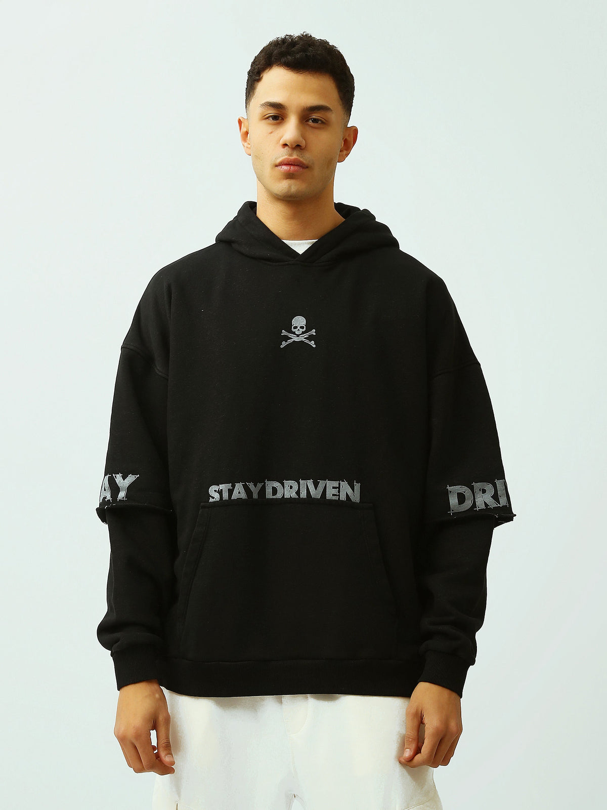Sweat à Capuche Homme Oversize avec Imprimé Graphique Streetwear - SWS26WHNK26367TM1