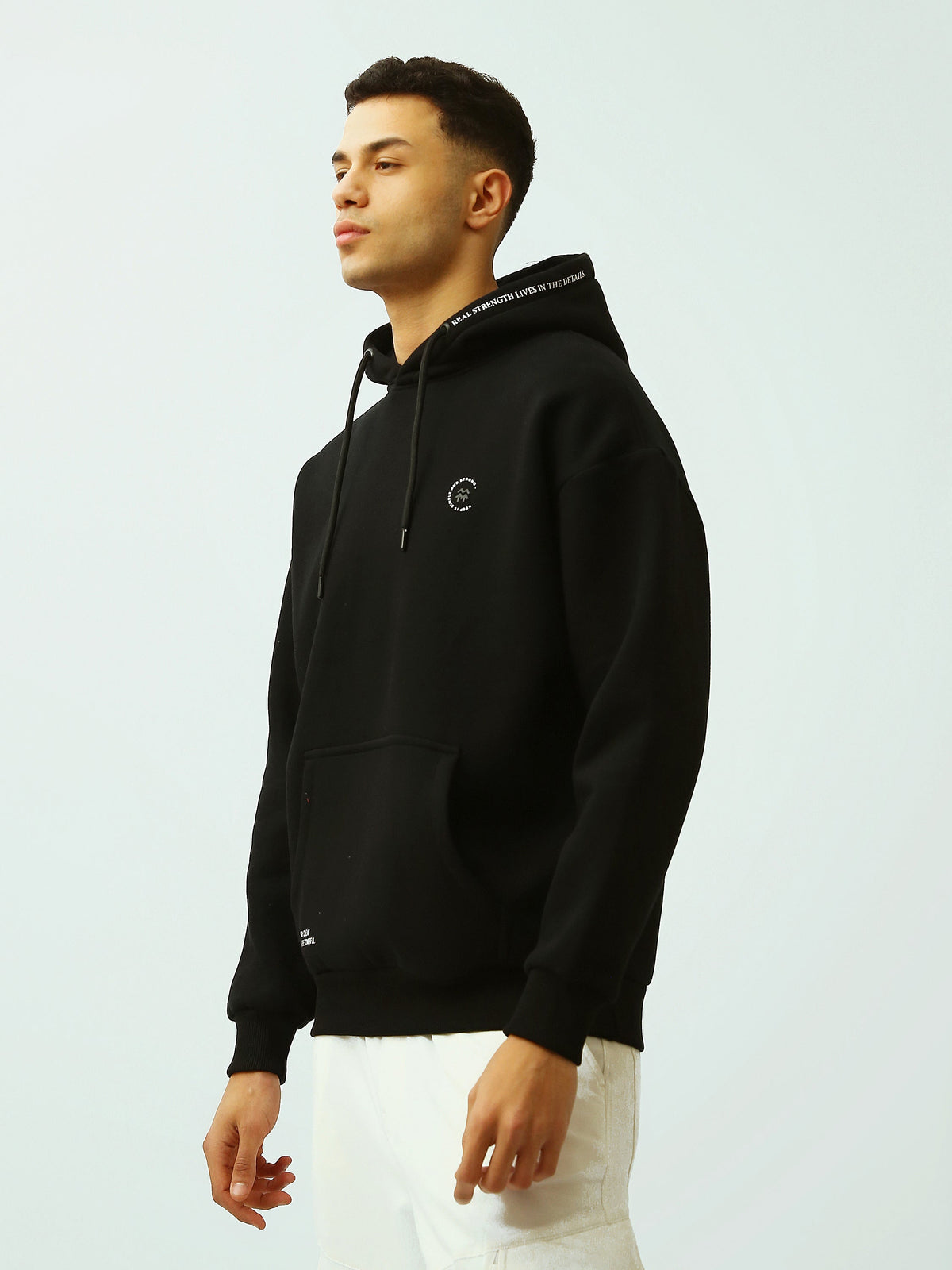 Sweat à Capuche Homme Oversize avec Logo Minimaliste – Style Casual - SWS26WHNK26424TM1