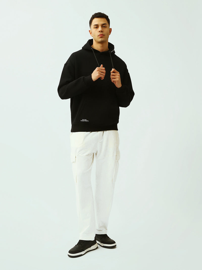 Sweat à Capuche Homme Oversize avec Logo Minimaliste – Style Casual - SWS26WHNK26424TM1
