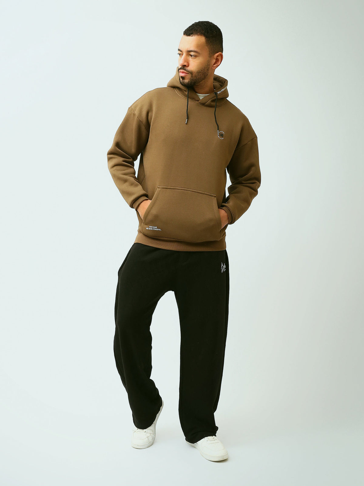 Sweat à Capuche Homme Oversize avec Logo Minimaliste – Style Casual - SWS26WHNK26424TM1