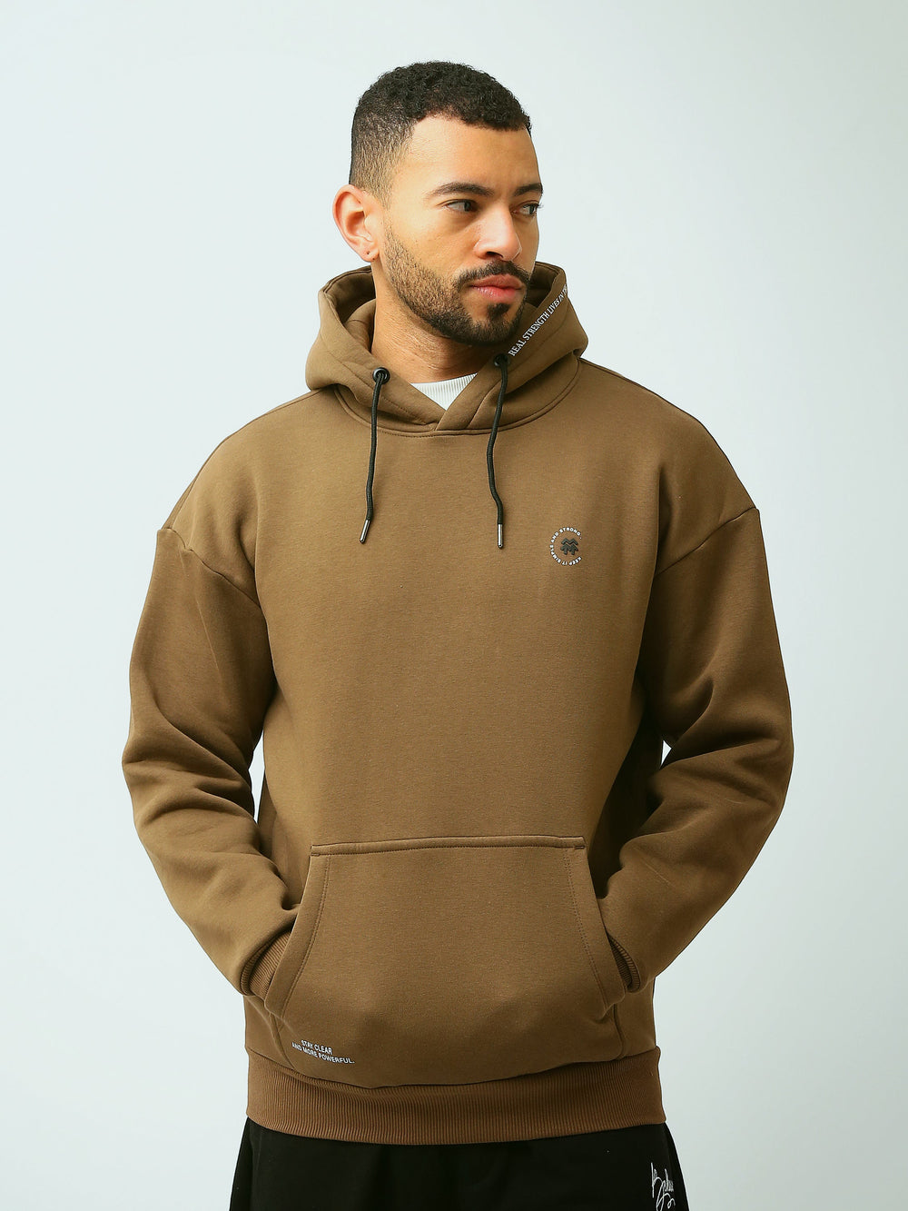 Sweat à Capuche Homme Oversize avec Logo Minimaliste – Style Casual - SWS26WHNK26424TM1