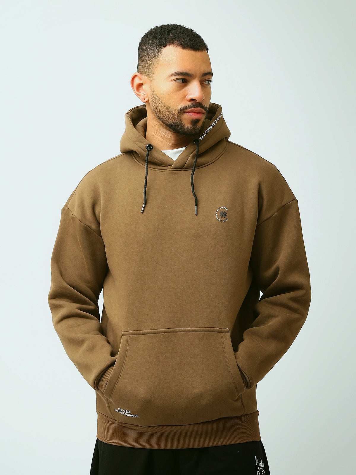 Sweat à Capuche Homme Oversize avec Logo Minimaliste – Style Casual - SWS26WHNK26424TM1