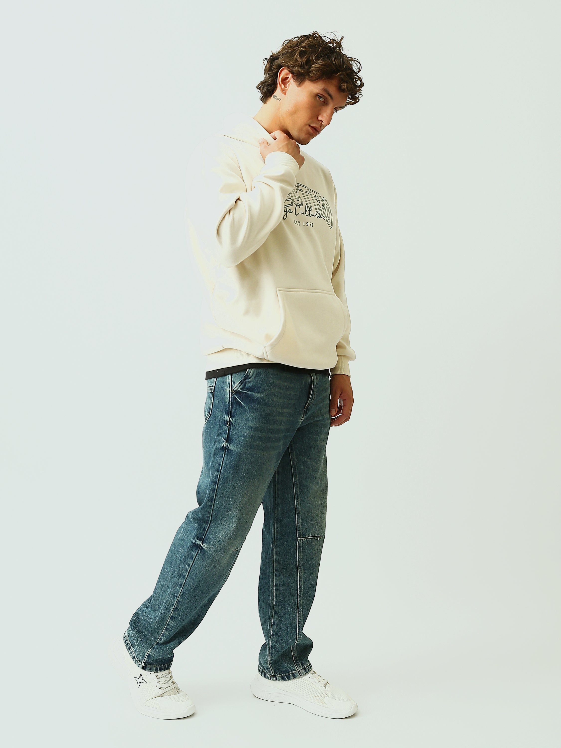 Sweat à Capuche Homme Oversize ELECTRO Life Culture - SWS26WHNK26443TM1