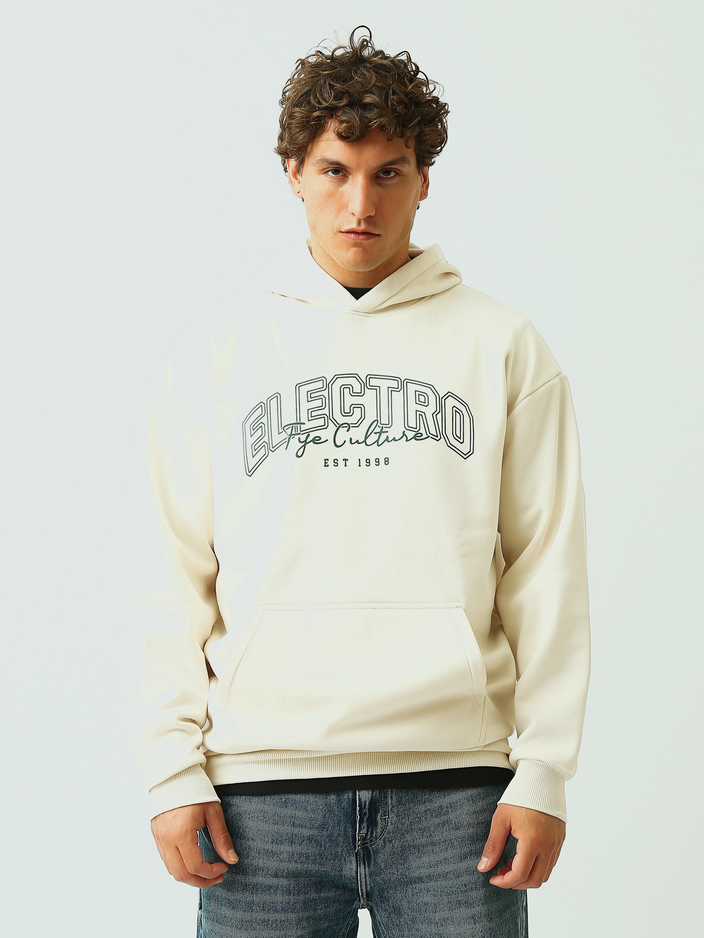 Sweat à Capuche Homme Oversize ELECTRO Life Culture - SWS26WHNK26443TM1