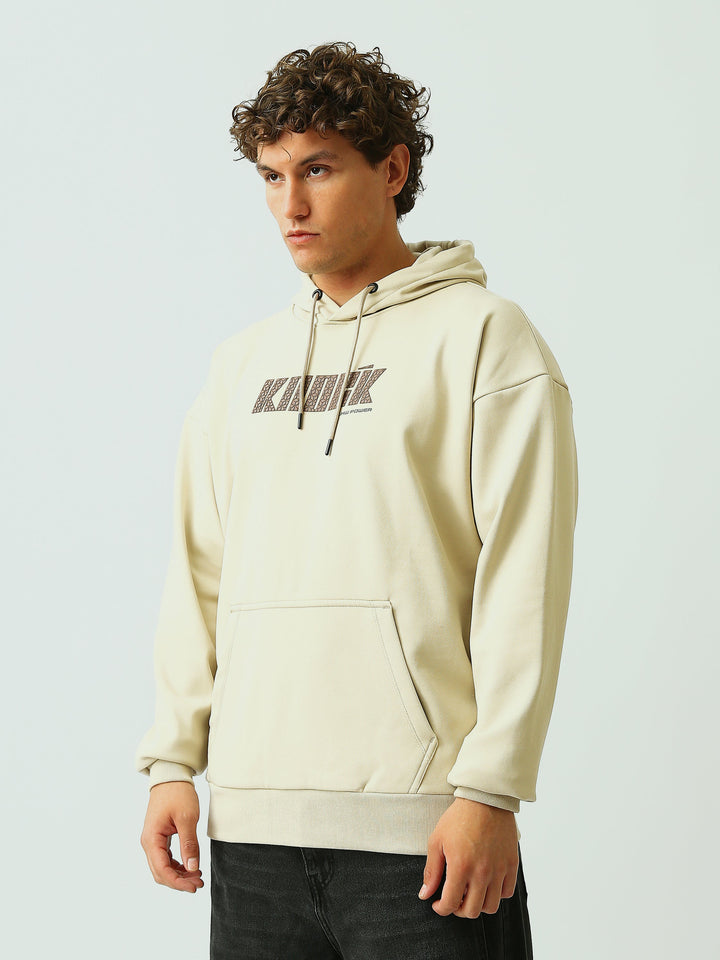 Sweat à Capuche Homme Oversize avec Inscription Graphique - SWS26WHNK26454TM1