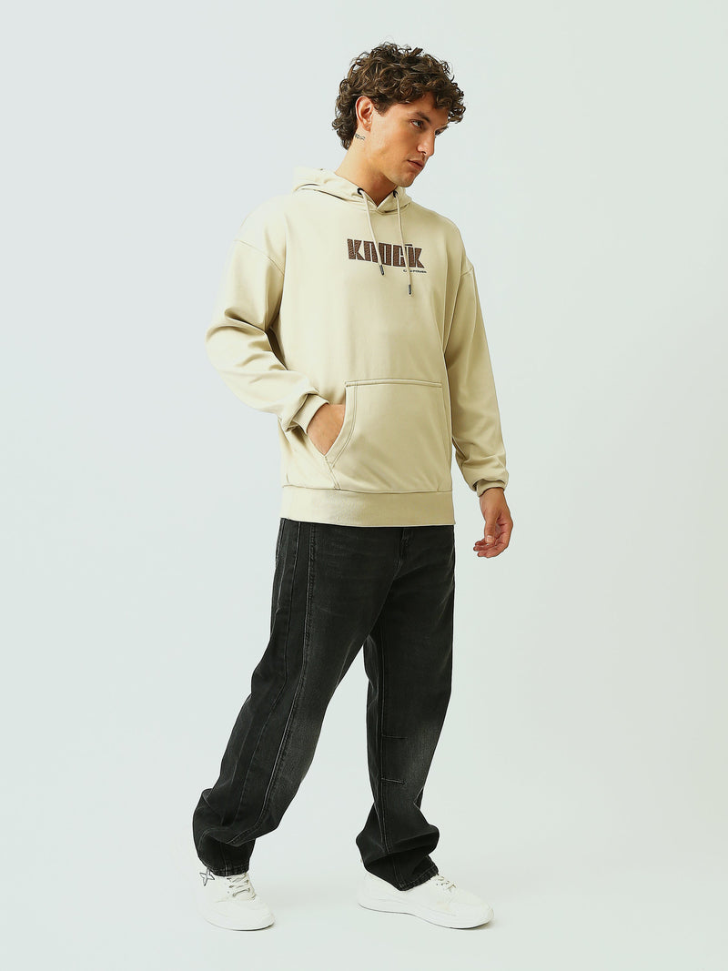 Sweat à Capuche Homme Oversize avec Inscription Graphique - SWS26WHNK26454TM1