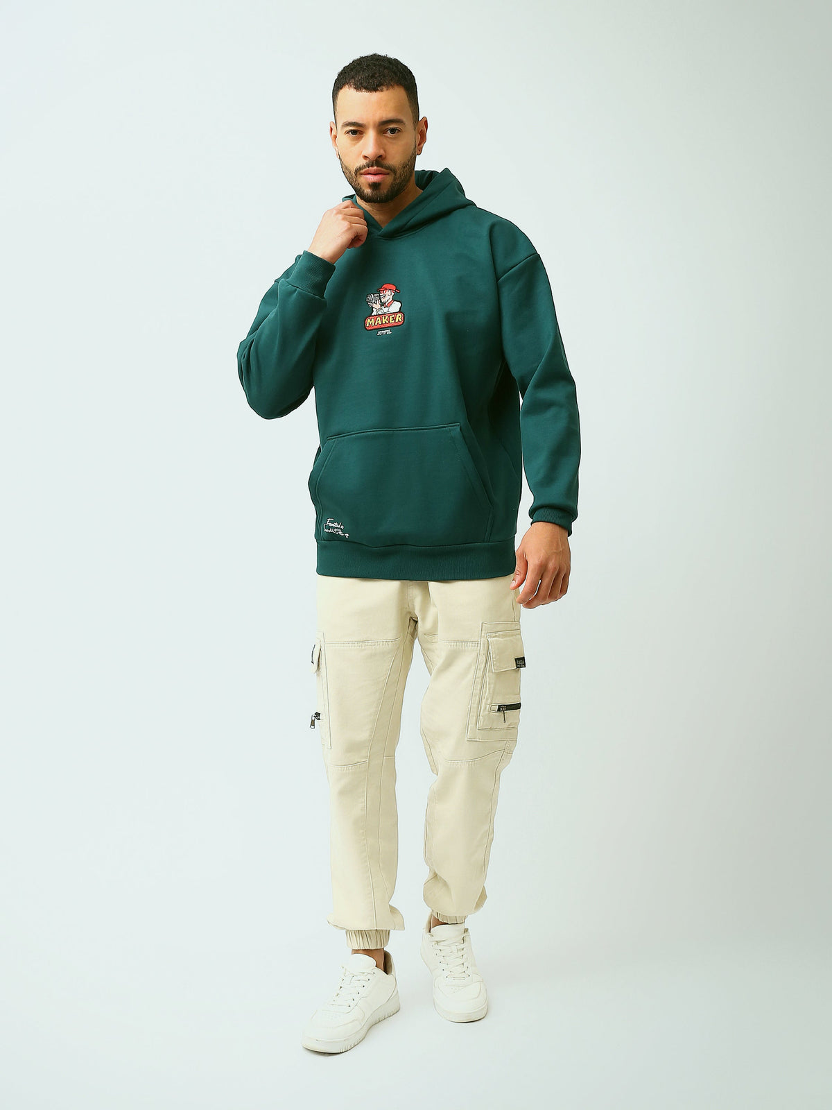 Sweat à Capuche Homme avec Motif Graphique – Style Streetwear - SWS26WHNK26455TM1