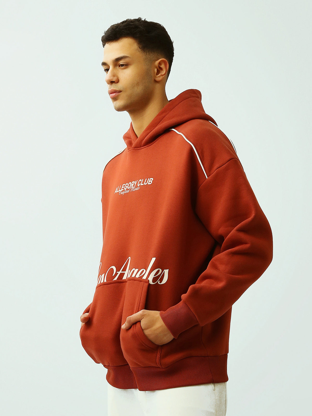Sweat à Capuche Homme Oversize avec Imprimé Los Angeles – Style Streetwear - SWS26WHNK26497TM1