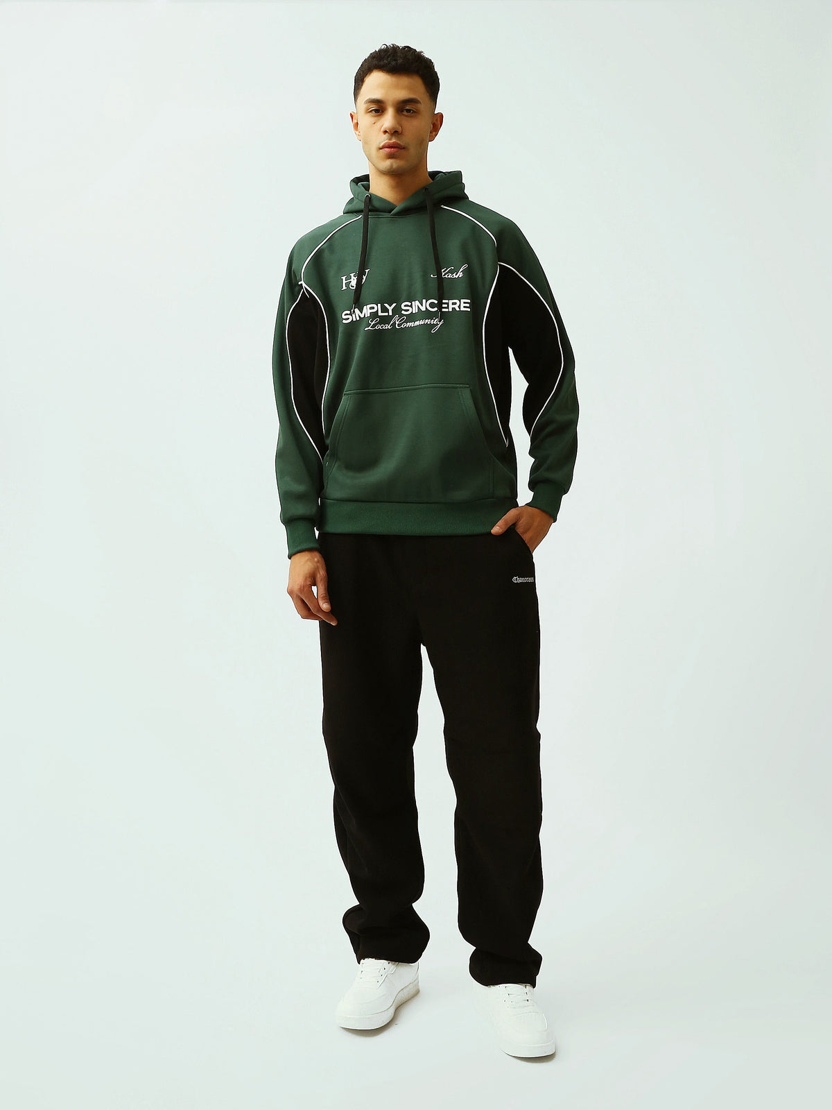 Sweat à Capuche Homme Bicolore avec Imprimé – Style Sportswear - SWS26WHNK26520TM1