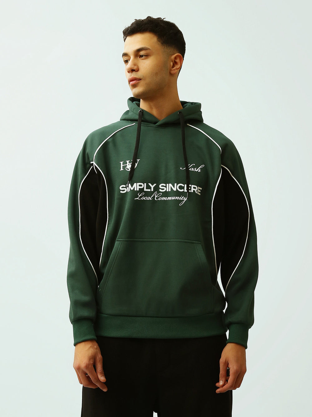 Sweat à Capuche Homme Bicolore avec Imprimé – Style Sportswear - SWS26WHNK26520TM1