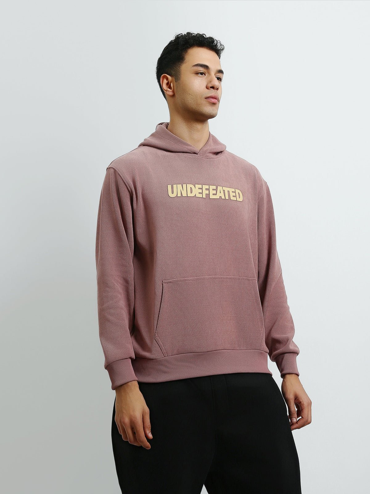 Sweat à Capuche Homme Rose Poudré avec Imprimé Undefeated – Casual - SWS26WHNK26534TM1